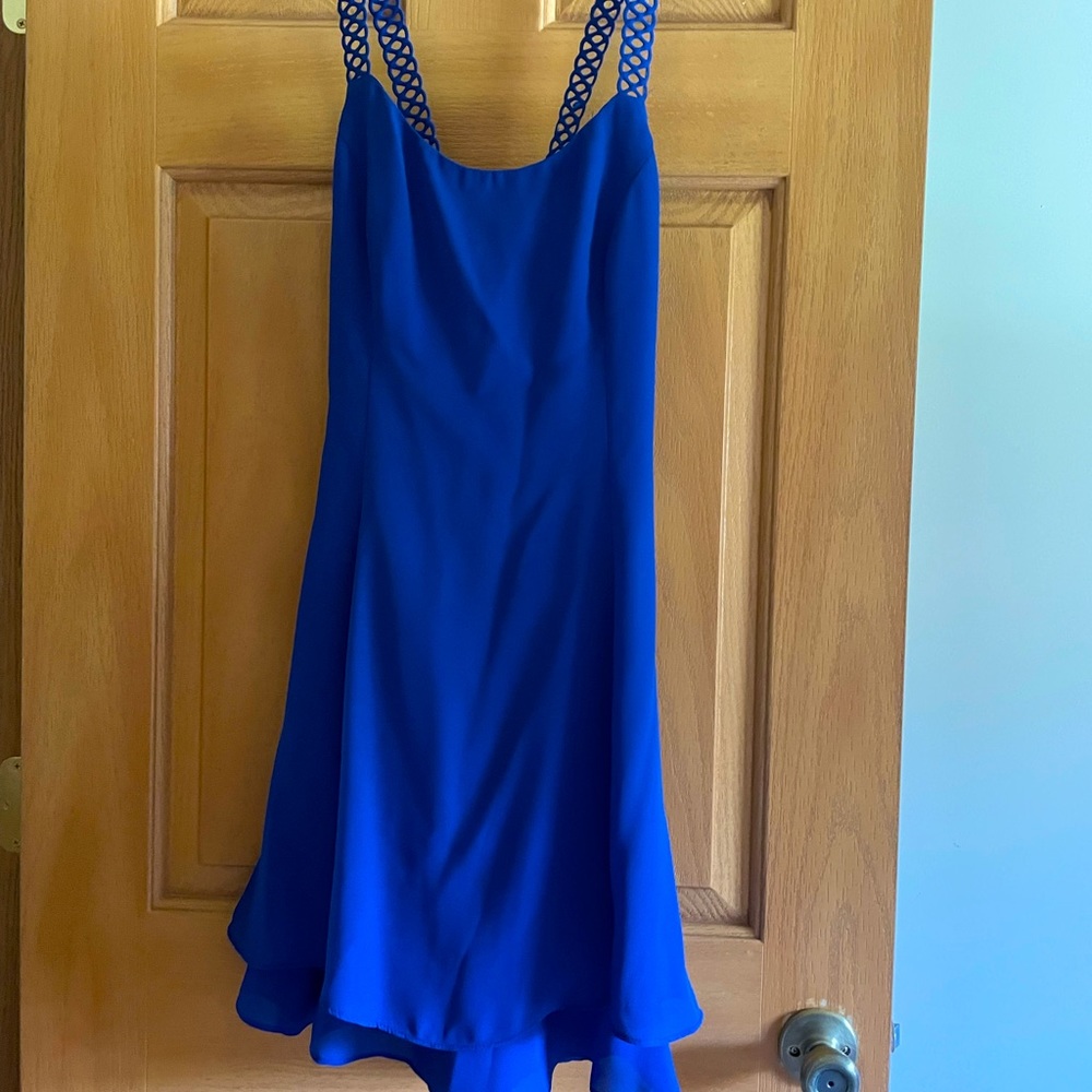 Royal blue dress with double flare on skirt never worn
